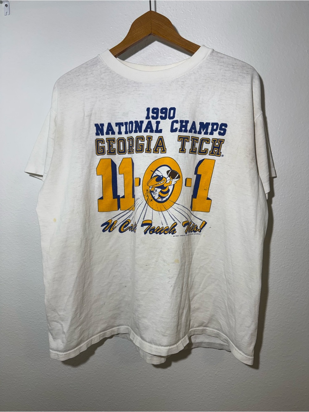 Vintage Single Stitch 1990 Georgia Tech Football National Champs T-Shirt